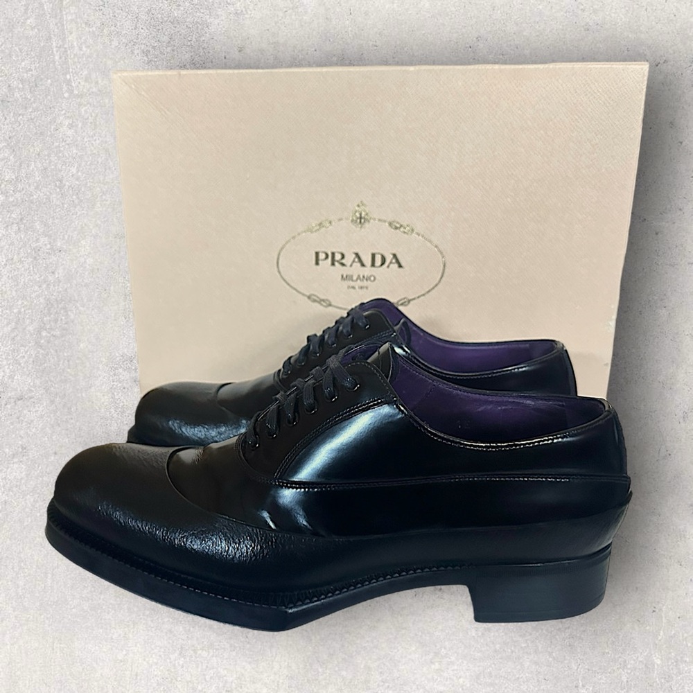 Prada Spazzolato Wrapped Creeper Shoes